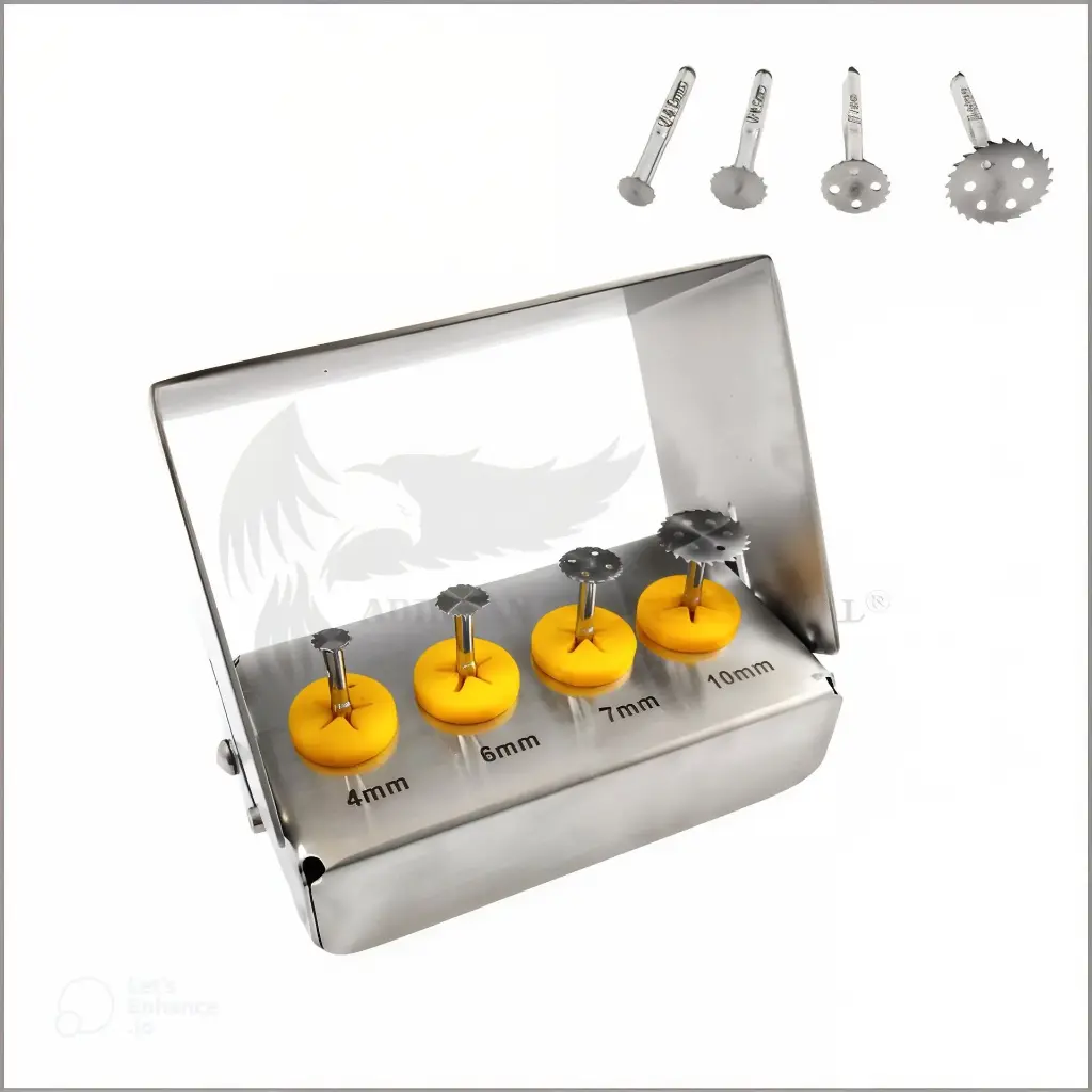 Dental Implant Bone Saw Disks Silver Point Kit 4 Pcs